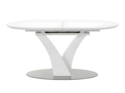 Table à Manger Extensible - 6 à 8 Couverts - MDF Et Métal Inoxydable - Blanc Laqué - TALARA -Vous savez quand c'est un magasin de meubles. table a manger 496771