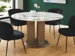 Table à Manger 4 Couverts En Céramique Et MDF - Effet Marbre Blanc Et Taupe Laqué - GOULBURN 10 Table à Manger 4 Couverts En Céramique Et MDF - Effet Marbre Blanc Et Taupe Laqué - GOULBURN -Vous savez quand c'est un magasin de meubles. table a manger 7169831