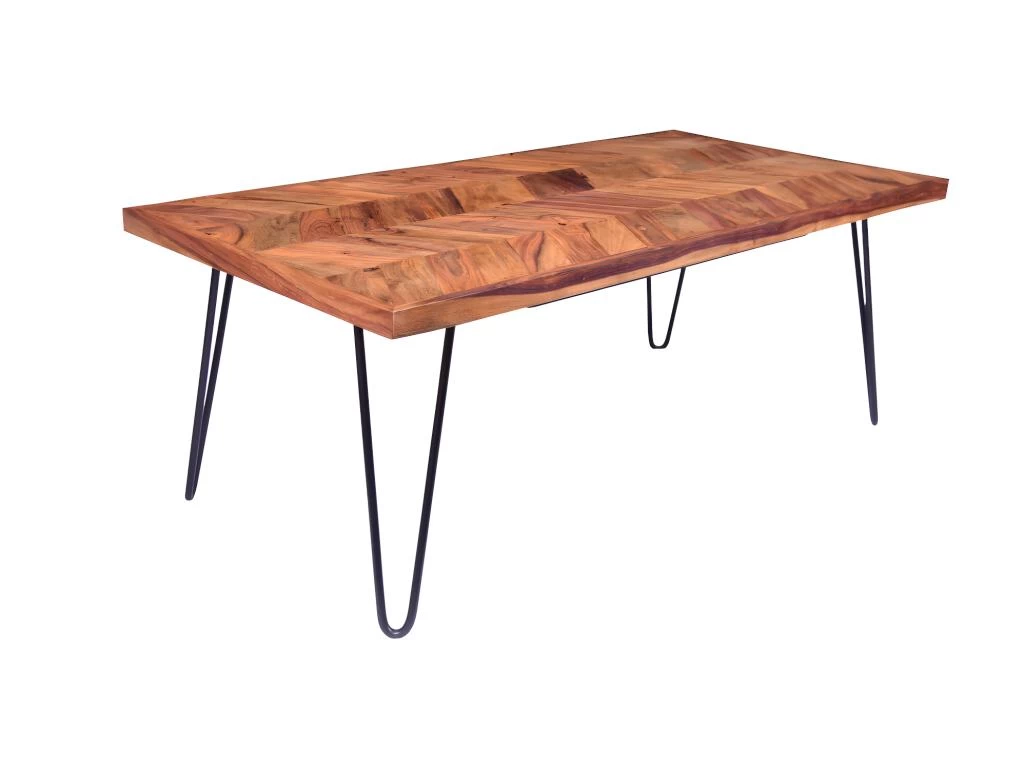 Table Basse En Bois De Sheesham Et Métal - Naturel Et Noir - CARANA 7 Table Basse En Bois De Sheesham Et Métal - Naturel Et Noir - CARANA – Image 5