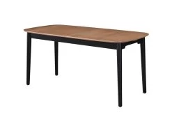Table à Manger Extensible 6 à 8 Couverts En MDF Et Hévéa - Naturel Et Noir - VISBY -Vous savez quand c'est un magasin de meubles. table a manger 8262367