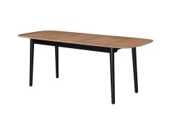 Table à Manger Extensible 6 à 8 Couverts En MDF Et Hévéa - Naturel Et Noir - VISBY -Vous savez quand c'est un magasin de meubles. table a manger 8262371