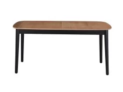 Table à Manger Extensible 6 à 8 Couverts En MDF Et Hévéa - Naturel Et Noir - VISBY -Vous savez quand c'est un magasin de meubles. table a manger 8262373