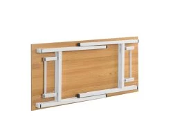 Table Pliante Cuisine à Manger Hauteur Réglable Pour 4 Personnes 120 Cm Hêtre Et Blanc 03_0004363 -Vous savez quand c'est un magasin de meubles. table a manger 8943765
