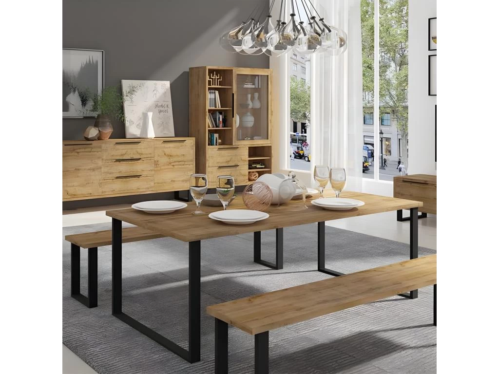 Table De Séjour 100 X 200 Cm Halle - Naturel 4 Table De Séjour 100 X 200 Cm Halle - Naturel – Image 2