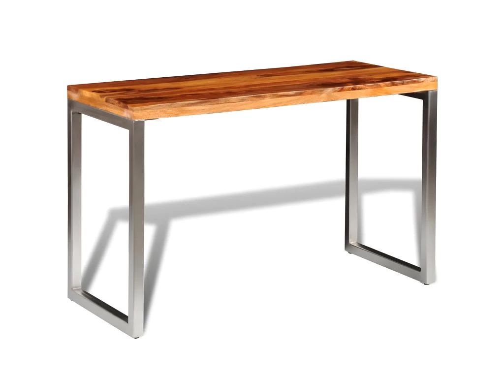 Table De Salon Salle à Manger Design Et Pieds En Acier Bois Massif De Sesham 0902223 4 Table De Salon Salle à Manger Design Et Pieds En Acier Bois Massif De Sesham 0902223 – Image 2