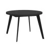 Table Ronde Extensible 110/155 Cm Plateau Noir - Pieds Métal - VANESSA