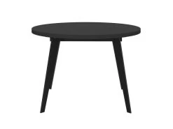 Table Ronde Extensible 110/155 Cm Plateau Noir - Pieds Métal - VANESSA -Vous savez quand c'est un magasin de meubles. table a manger 9177559