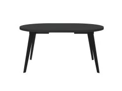 Table Ronde Extensible 110/155 Cm Plateau Noir - Pieds Métal - VANESSA -Vous savez quand c'est un magasin de meubles. table a manger 9177561