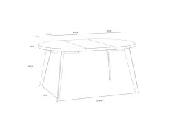 Table Ronde Extensible 110/155 Cm Decor Bois - Pieds Métal - VANESSA -Vous savez quand c'est un magasin de meubles. table a manger 9177627