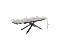 Table Extensible 160/240 Cm Céramique Gris Marbré Pied Torsadé - DAKOTA 05 -Vous savez quand c'est un magasin de meubles. table a manger 9177657