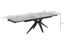Table Extensible 160/240 Cm Céramique Gris Marbré Pied étoile - DAKOTA 06 -Vous savez quand c'est un magasin de meubles. table a manger 9178713