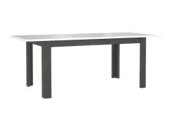 Table De Repas Extensible 160 à 206 Cm Bois Blanc Et Gris - CALVI -Vous savez quand c'est un magasin de meubles. table a manger 9178789