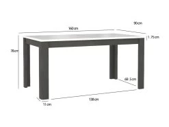 Table De Repas Extensible 160 à 206 Cm Bois Blanc Et Gris - CALVI -Vous savez quand c'est un magasin de meubles. table a manger 9178793