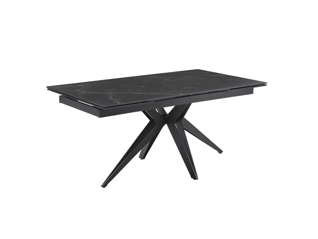 Table Extensible 160/240 Cm Céramique Noir Marbré Pied étoile - INDIANA 06 3 Table Extensible 160/240 Cm Céramique Noir Marbré Pied étoile - INDIANA 06