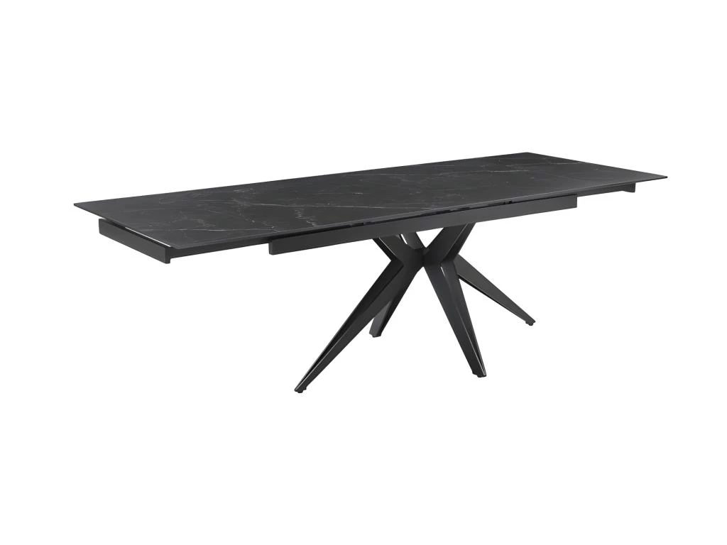 Table Extensible 160/240 Cm Céramique Noir Marbré Pied étoile - INDIANA 06 4 Table Extensible 160/240 Cm Céramique Noir Marbré Pied étoile - INDIANA 06 – Image 2