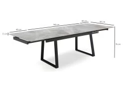 Table Extensible 160/240 Cm Céramique Gris Marbré Pied Luge - DAKOTA 02 -Vous savez quand c'est un magasin de meubles. table a manger 9178939