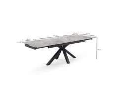 Table Extensible 160/240 Cm Céramique Gris Marbré Pied Croix - DAKOTA 04 -Vous savez quand c'est un magasin de meubles. table a manger 9179213