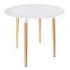 ZURI - Table Ronde Blanche Et Pieds Effet Bois -Vous savez quand c'est un magasin de meubles. table a manger 9320709