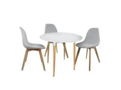 ZURI - Table Ronde Blanche Et Pieds Effet Bois 9 ZURI - Table Ronde Blanche Et Pieds Effet Bois -Vous savez quand c'est un magasin de meubles. table a manger 9320713