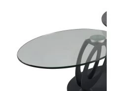 VITAK - Table Basse Ovale Plateaux Verre Et Céramique Gris 7 VITAK - Table Basse Ovale Plateaux Verre Et Céramique Gris -Vous savez quand c'est un magasin de meubles. table basse 10009157