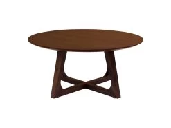 LYNGBY - Table Basse Ronde Ø75cm MDF Placage Noyer