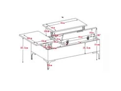 Table Basse Avec 2 Plateaux Relevables Et 1 Porte - MDF Et Acier - Naturel Et Noir - KAYLINO -Vous savez quand c'est un magasin de meubles. table basse 10735309
