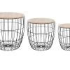 Lot De 3 Tables à Café En Bois Clair Et Métal Noir -Vous savez quand c'est un magasin de meubles. table basse 10735959