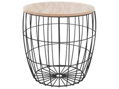 Lot De 3 Tables à Café En Bois Clair Et Métal Noir -Vous savez quand c'est un magasin de meubles. table basse 10735963