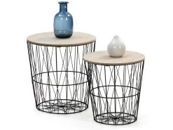 Set De 2 Tables Basses Guili,Plateau En Placage De Bois Naturel Et Structure En Métal 9 Set De 2 Tables Basses Guili,Plateau En Placage De Bois Naturel Et Structure En Métal -Vous savez quand c'est un magasin de meubles. table basse 10760785