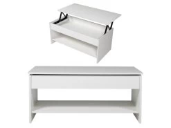 Table Basse Avec Plateau Relevable Blanche HEDDA - HAPPY GARDEN 10 Table Basse Avec Plateau Relevable Blanche HEDDA - HAPPY GARDEN -Vous savez quand c'est un magasin de meubles. table basse 10779689