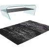 Ensemble Table Basse Transparent Et Noir KELLY Et Tapis Shaggy Anthracite DOLCE -Vous savez quand c'est un magasin de meubles. table basse 10900363