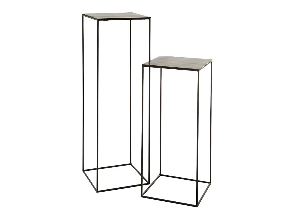 Duo De Sellettes Métal Noir - ZANDVORT 3 Duo De Sellettes Métal Noir - ZANDVORT