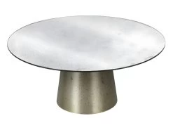 Table Basse En Verre Et Métal - Plateau Effet Miroir Vieilli - Doré - CORIANE -Vous savez quand c'est un magasin de meubles. table basse 11333299