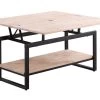 Table Basse Relevable Et Extensible En Bois De Chêne Avec Pieds En Métal Noir-Longueur 100 X Profondeur 45-90 X Hauteur 47-62 Cm -Vous savez quand c'est un magasin de meubles. table basse 12072779