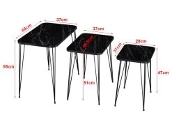 Set De 3 Tables D'appoint Rudkøbing Rectangulaires Gigognes Marbre Noir [en.casa] -Vous savez quand c'est un magasin de meubles. table basse 12291843