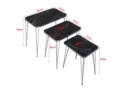 Set De 3 Tables D'appoint Rudkøbing Rectangulaires Gigognes Marbre Noir Argent [en.casa] -Vous savez quand c'est un magasin de meubles. table basse 12291903