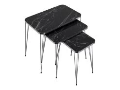 Set De 3 Tables D'appoint Rudkøbing Rectangulaires Gigognes Marbre Noir Argent [en.casa] -Vous savez quand c'est un magasin de meubles. table basse 12291905