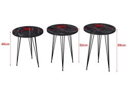 Set De 3 Tables D'appoint Ry Rondes Gigognes Marbre Noir [en.casa] -Vous savez quand c'est un magasin de meubles. table basse 12291913