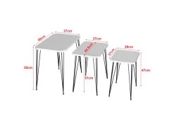 Set De 3 Tables D'appoint Rudkøbing Rectangulaires Gigognes Blanc Noir [en.casa] -Vous savez quand c'est un magasin de meubles. table basse 12291953