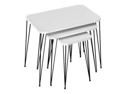 Set De 3 Tables D'appoint Rudkøbing Rectangulaires Gigognes Blanc Noir [en.casa] -Vous savez quand c'est un magasin de meubles. table basse 12291955