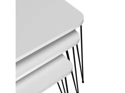 Set De 3 Tables D'appoint Rudkøbing Rectangulaires Gigognes Blanc Noir [en.casa] -Vous savez quand c'est un magasin de meubles. table basse 12291957