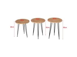 Set De 3 Tables D'appoint Ry Rondes Gigognes Naturel Noir [en.casa] -Vous savez quand c'est un magasin de meubles. table basse 12292013