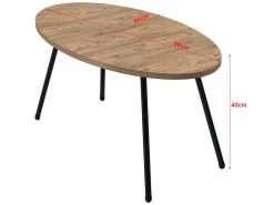 Table Basse Skærbæk Ovale 43 X 90 X 50 Cm Naturel Noir [en.casa] -Vous savez quand c'est un magasin de meubles. table basse 12292231