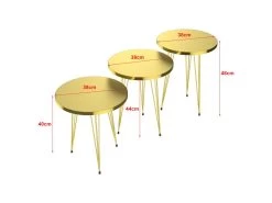 Set De 3 Tables D'appoint Skibby Rondes Gigognes Or [en.casa] -Vous savez quand c'est un magasin de meubles. table basse 12292381