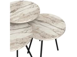 Set De 3 Tables D'appoint Ølgod Rondes Gigognes Marbre Blanc Noir [en.casa] -Vous savez quand c'est un magasin de meubles. table basse 12292415