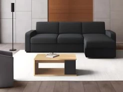 Table Basse ALDANA - Plateau Relevable - Bois Et MDF - ChĂŞne Et Anthracite