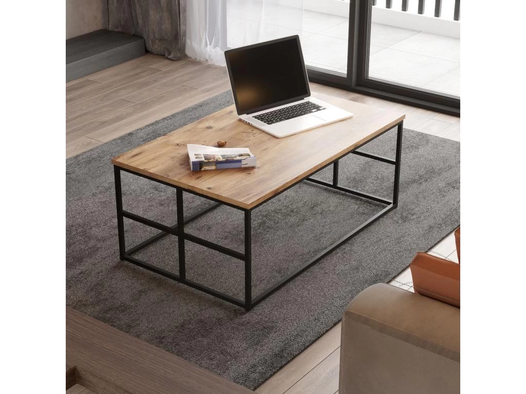 Table D’appoint Tajo Design Panneau De Particules Plaqué Mélaminé En Couleur Atlantic Pino. 100x40x60cm 5 Table D’appoint Tajo Design Panneau De Particules Plaqué Mélaminé En Couleur Atlantic Pino. 100x40x60cm – Image 3