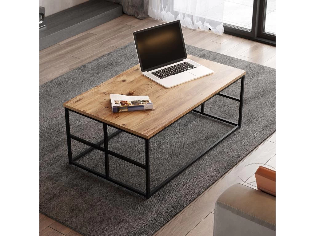 Table D’appoint Tajo Design Panneau De Particules Plaqué Mélaminé En Couleur Atlantic Pino. 100x40x60cm 6 Table D’appoint Tajo Design Panneau De Particules Plaqué Mélaminé En Couleur Atlantic Pino. 100x40x60cm – Image 4