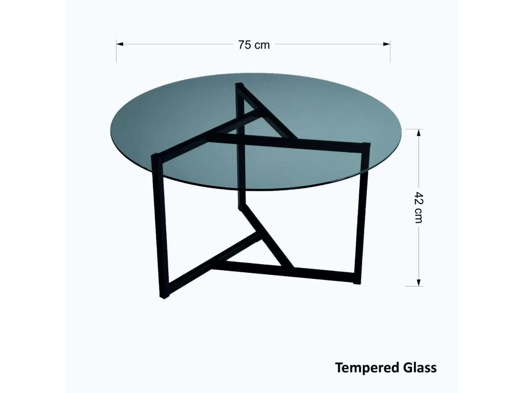 Tables Basses Rhin Ronde Structure Métallique En Couleur Noir Uni. 75x42x75cm 5 Tables Basses Rhin Ronde Structure Métallique En Couleur Noir Uni. 75x42x75cm – Image 3