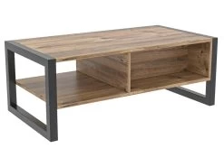 Tables Basses Tajo, Structure Et Le Support Fabriquées En Métal En Couleur Pin Atlantique Noir. 105x40x55cm